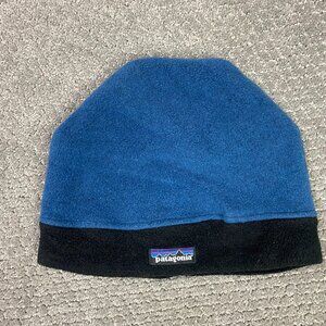 Vintage 90s Patagonia Fleece Beanie Hat Adult Large Winter Blue Made in the USA